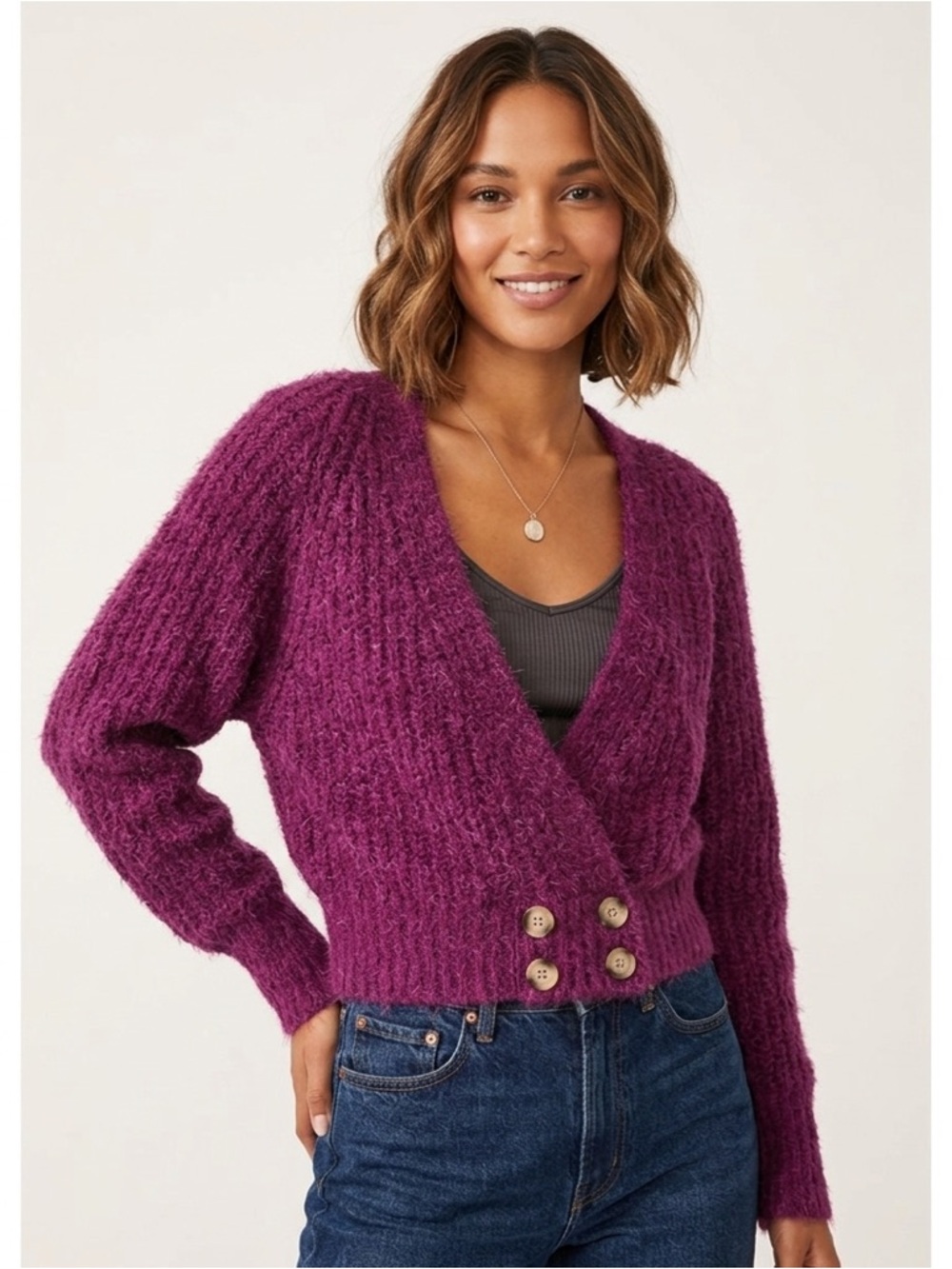 Free people open sweaters with button-front H